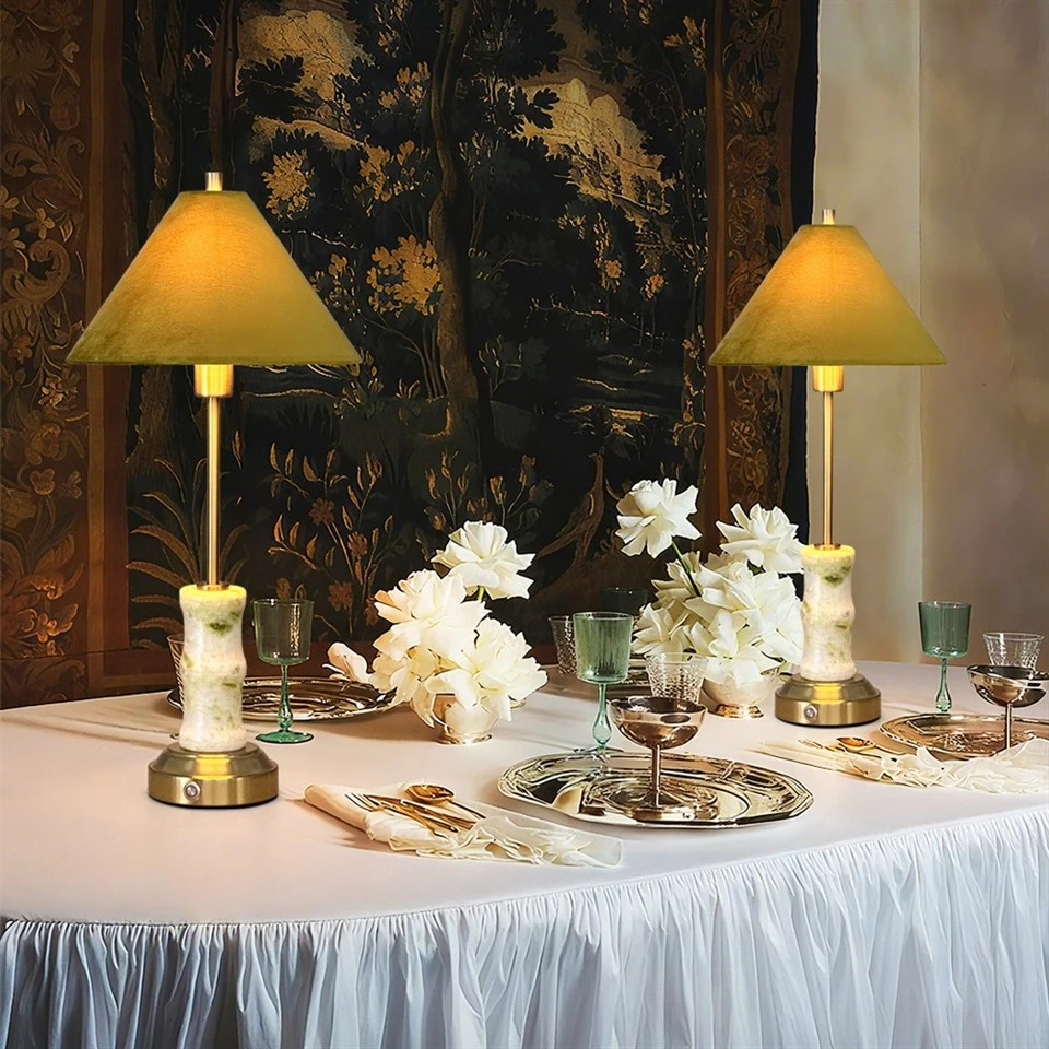 Luxury Cordless Marble Table Lamp For Christmas Gift Wedding suppliers